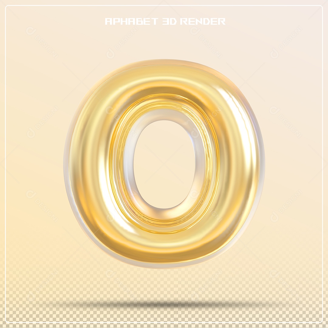 Letra 3D O Balão Dourado Elemento Para Composição PSD