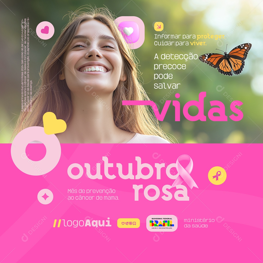 Outubro Rosa A Detecção Preconce Pode Salvar Social Media PSD Editável