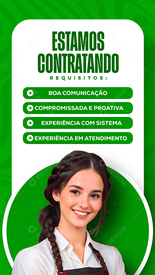 Story Estamos Contratando Social Media PSD Editável