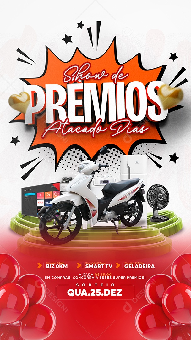 Story Show de Prêmios Atacado Socisl Media PSD Editável