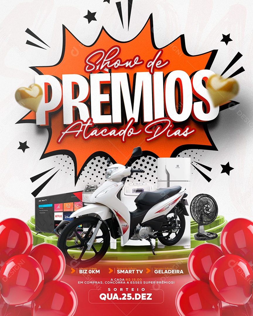 Show de Prêmios Atacado Socisl Media PSD Editável