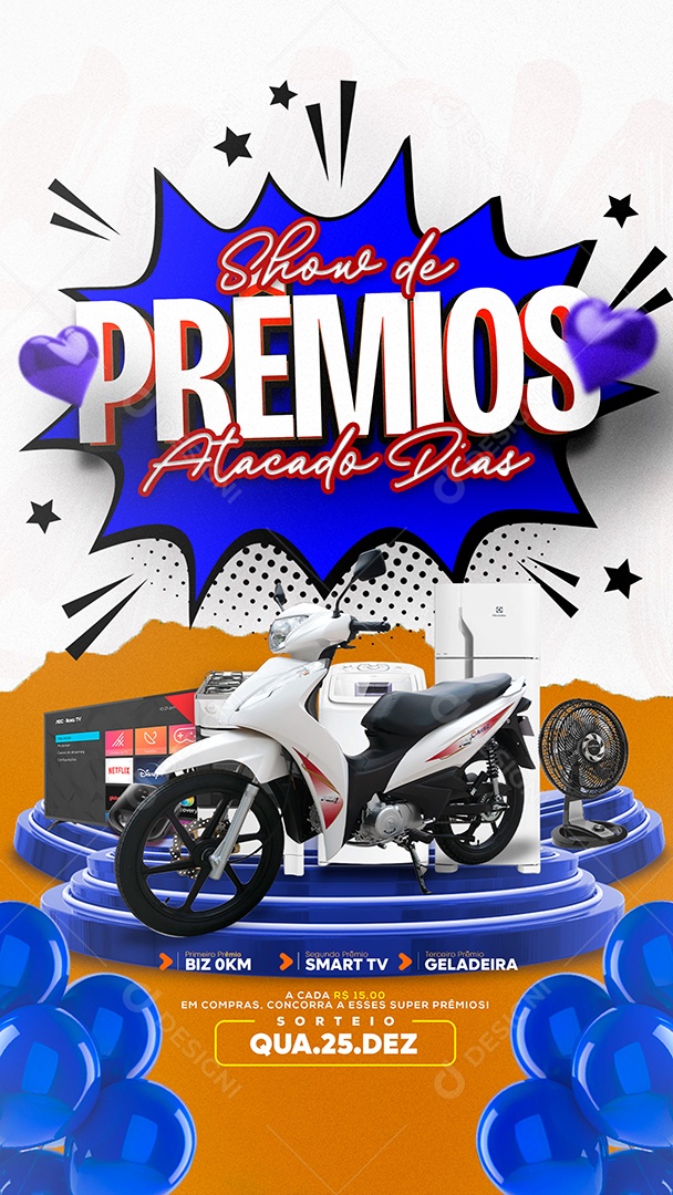 Story Show de Prêmios Atacado Dias Socisl Media PSD Editável