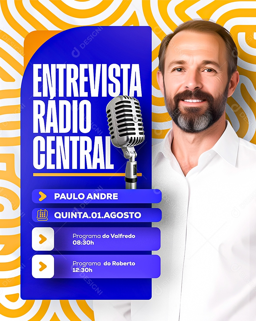 Entrevista Rádio Central Paulo Andre Social Media PSD Editável