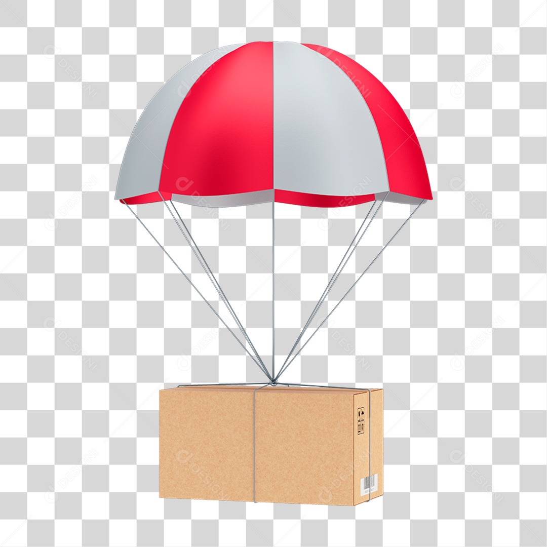 Logistica Embalagem Caindo de Paraquedas para Composição PNG Transparente