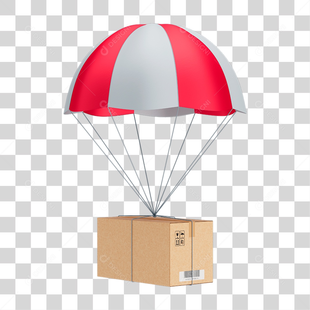 Logistica Embalagem Caindo de Paraquedas para Composição PNG Transparente