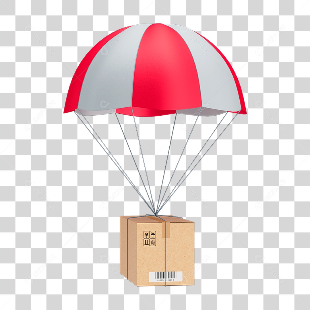 Logistic Packing Falling Parachute for PNG Composition Transparent