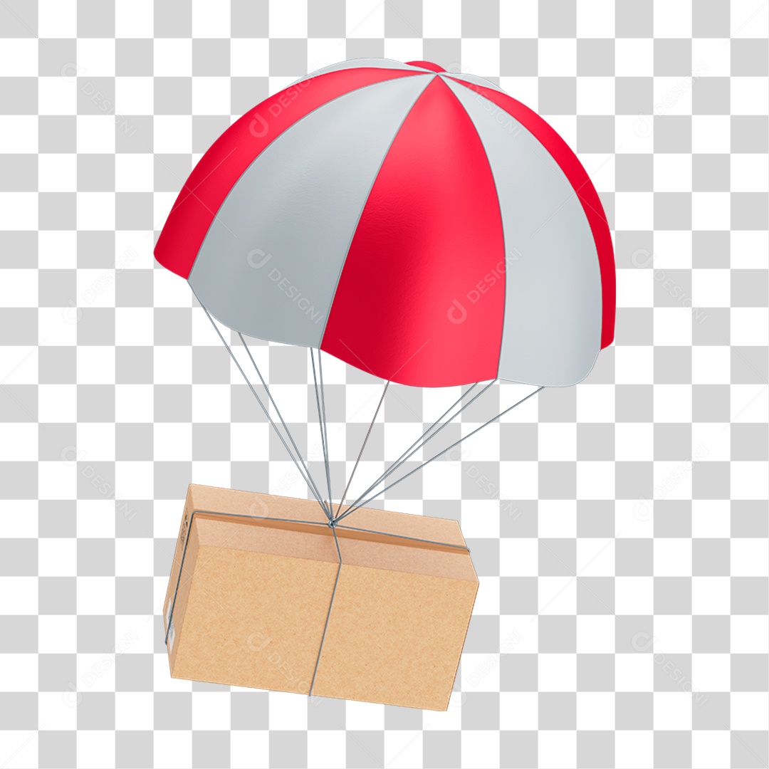 Logistica Embalagem Caindo de Paraquedas para Composição PNG Transparente