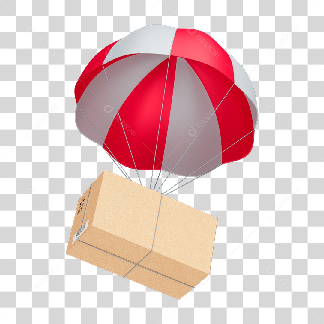 Logistica Embalagem Caindo de Paraquedas para Composição PNG Transparente