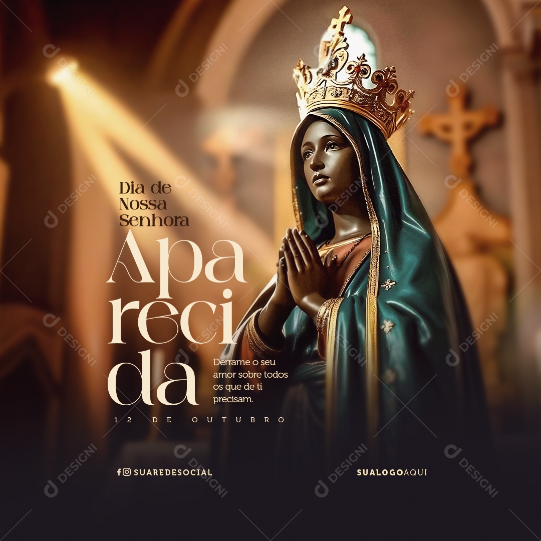 Dia da Nossa Senhora Aparecida 12 de Outubro Social Media PSD Editável