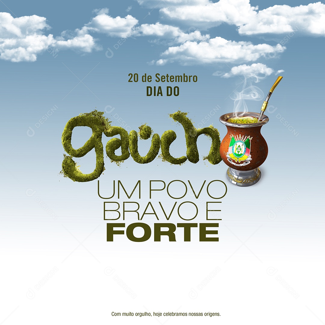 Dia do Gaúcho Um Povo Bravo e Forte Social Media  PSD Editável