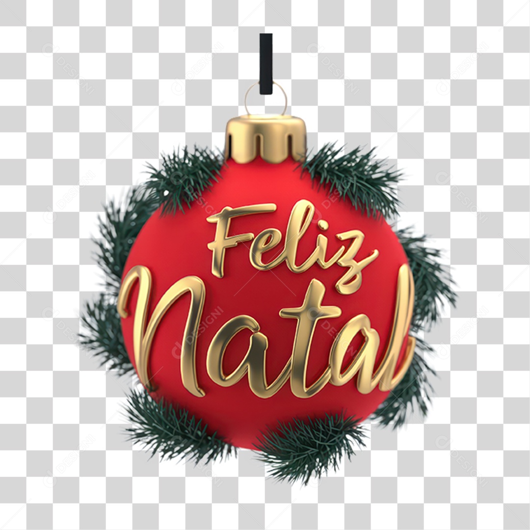 Selo 3D Feliz Natal PNG Transparente