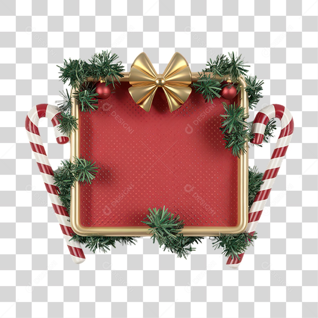 Elemento 3D Decoração de Natal PNG Transparente