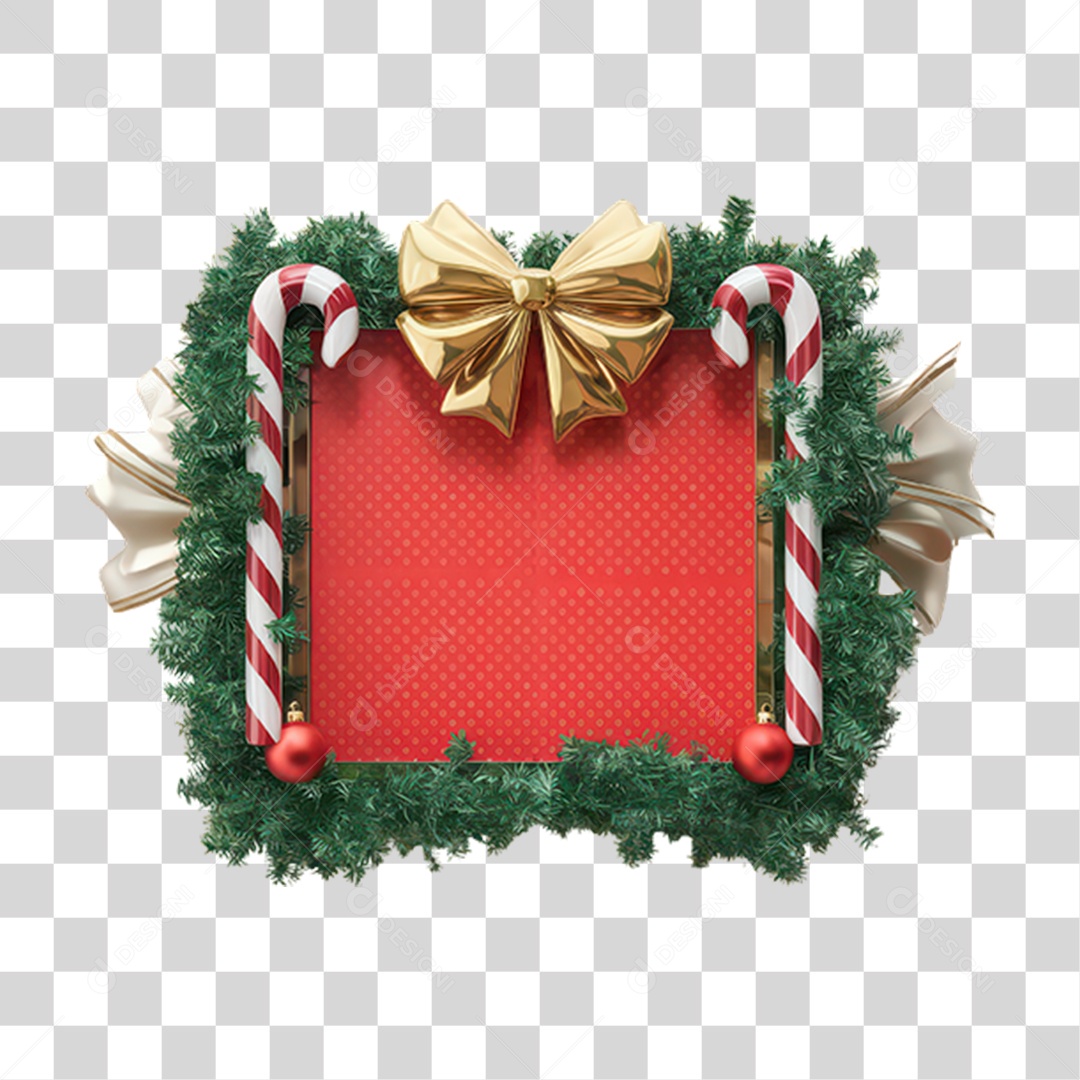 Elemento 3D Decoração de Natal PNG Transparente