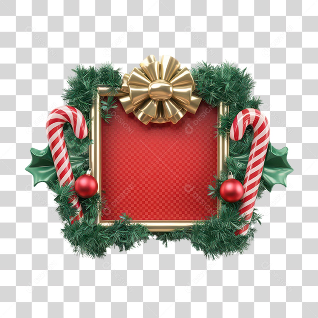 Elemento 3D Decoração de Natal PNG Transparente
