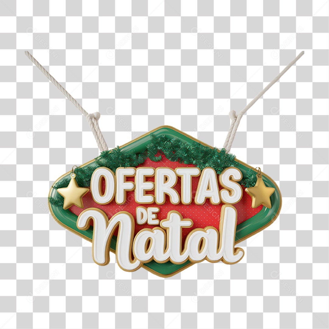 Selo 3D Ofertas de Natal PNG Transparente