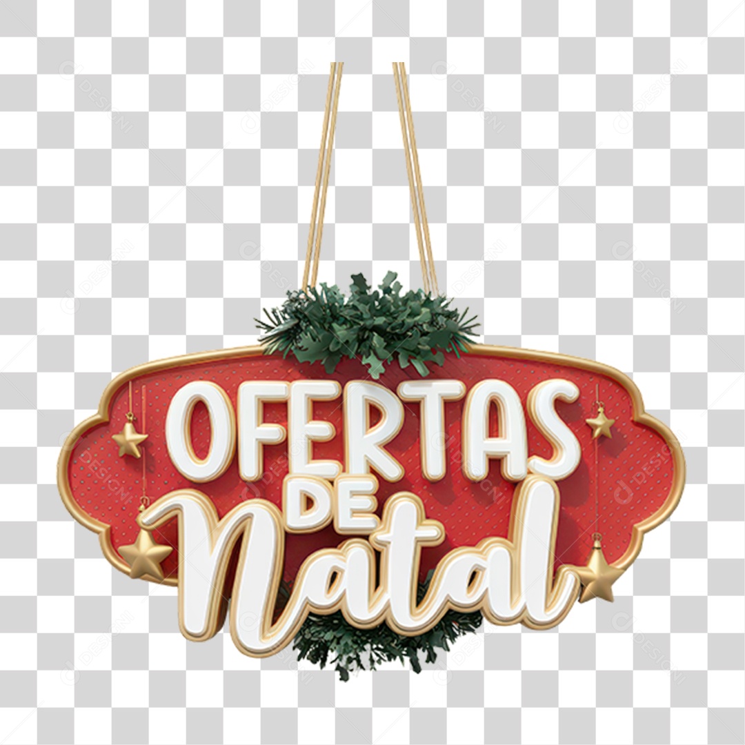 Selo 3D Ofertas de Natal PNG Transparente