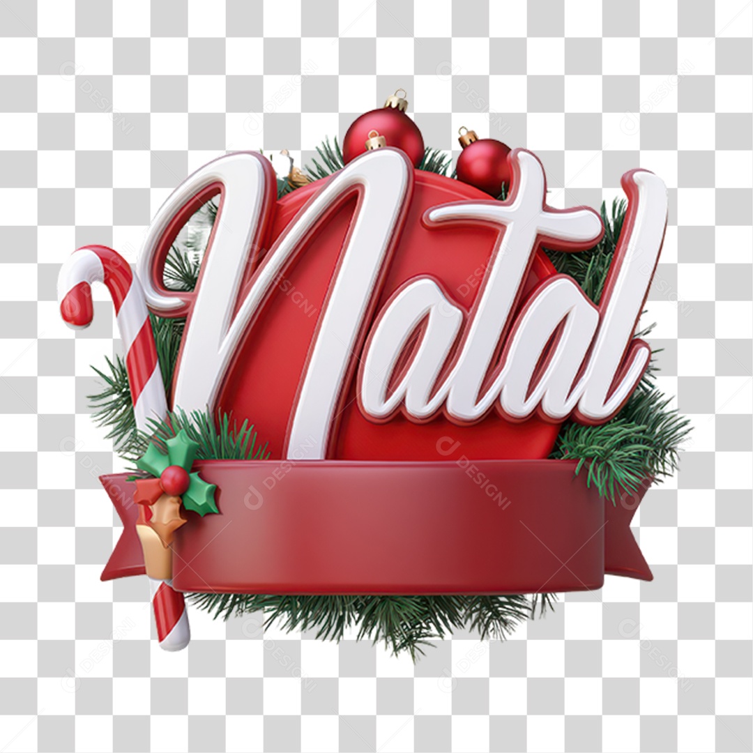 Selo 3D Natal PNG Transparente