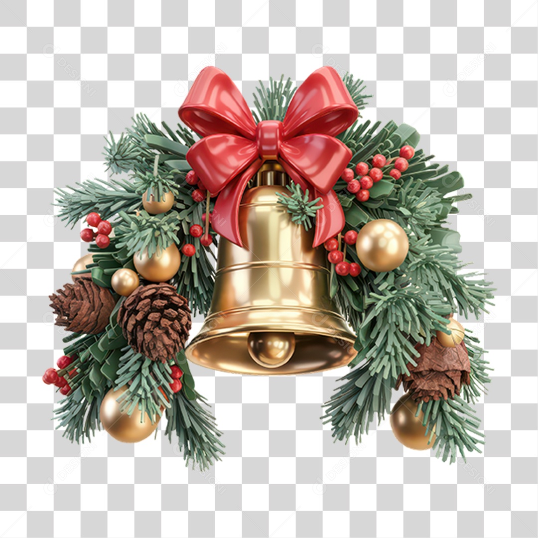 Elemento 3D Decoração de Natal PNG Transparente