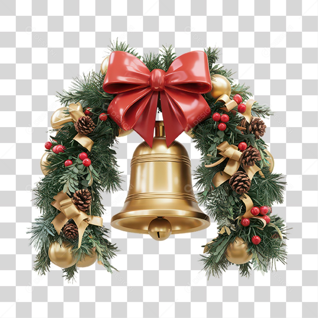 Elemento 3D Decoração de Natal PNG Transparente