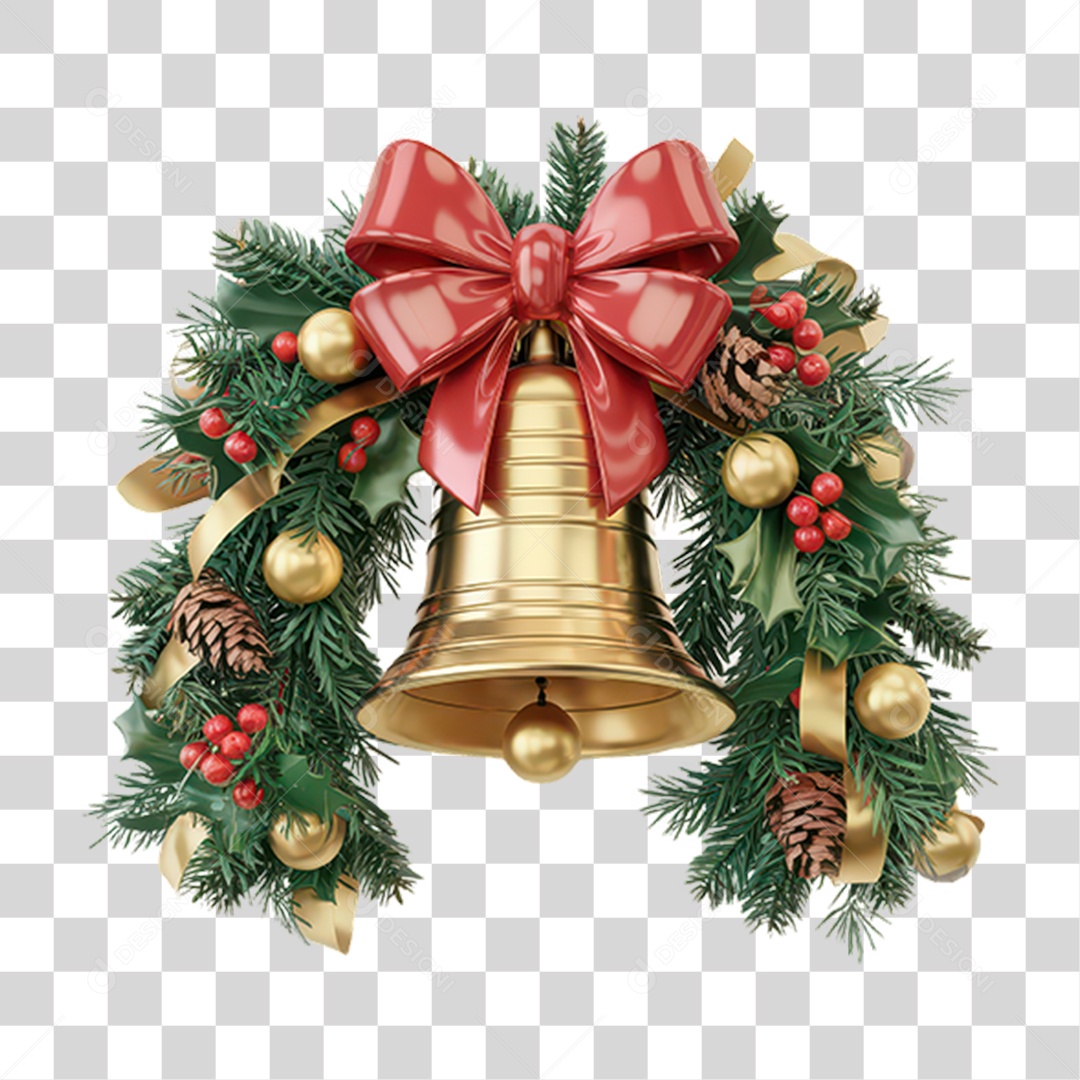 Elemento 3D Decoração de Natal PNG Transparente