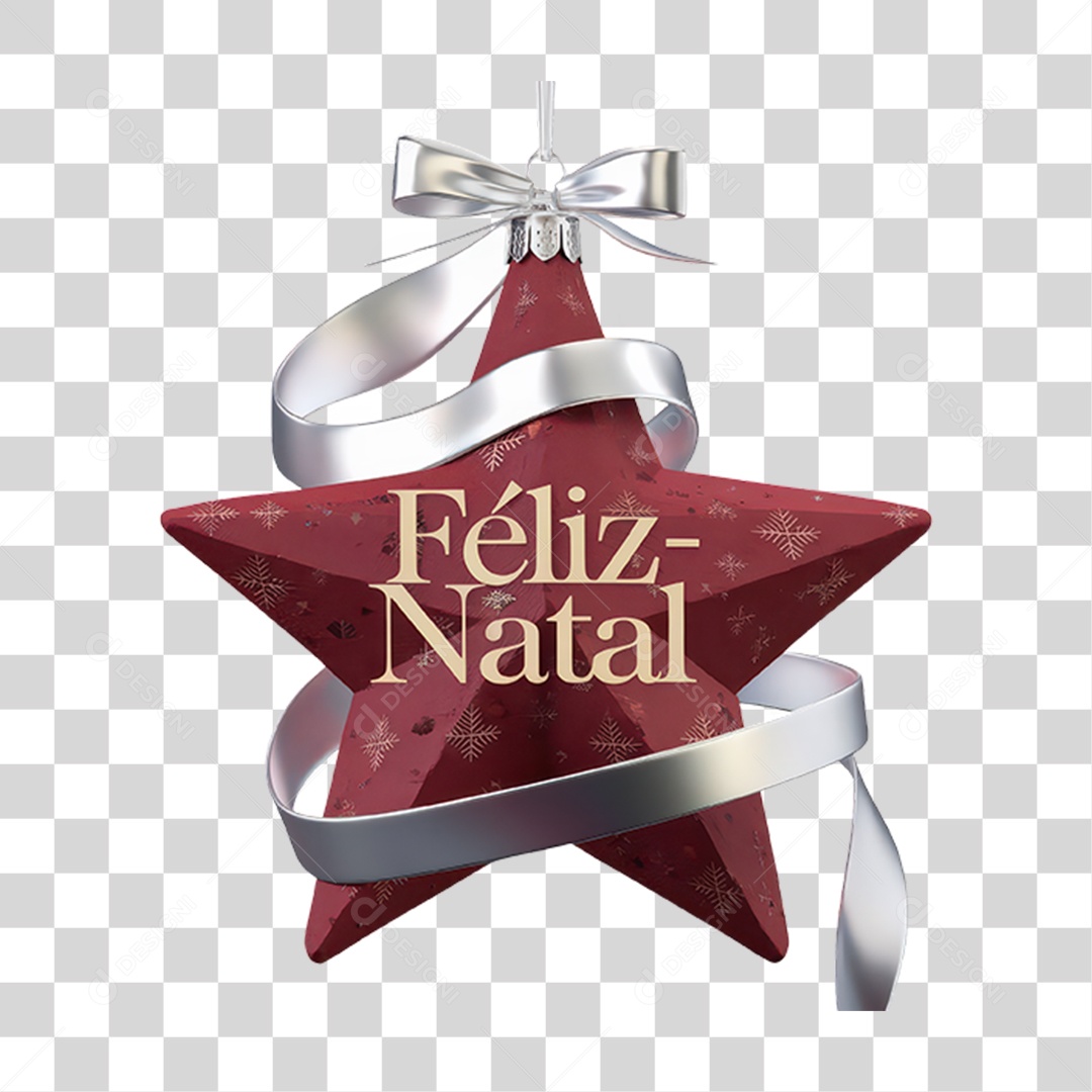 Selo 3D Feliz Natal PNG Transparente