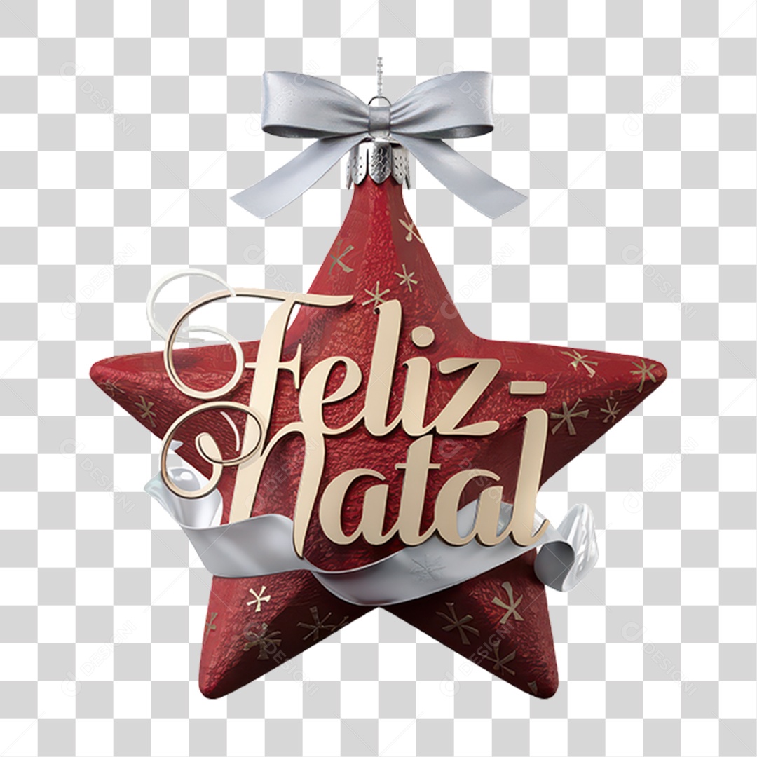 Selo 3D Feliz Natal PNG Transparente