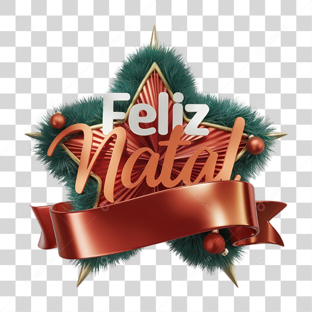 3D Happy Christmas PNG Seal Transparent