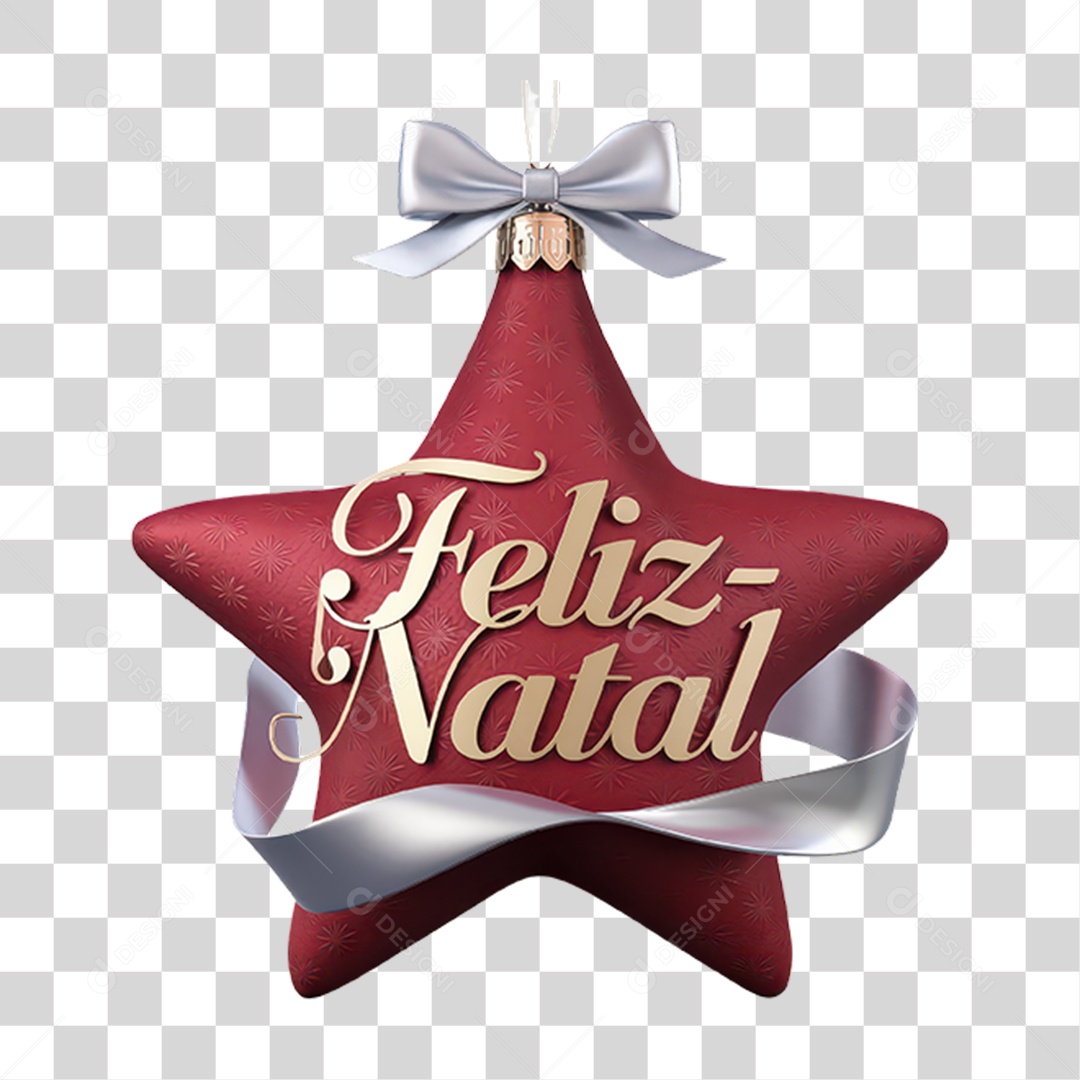 Selo 3D Feliz Natal PNG Transparente