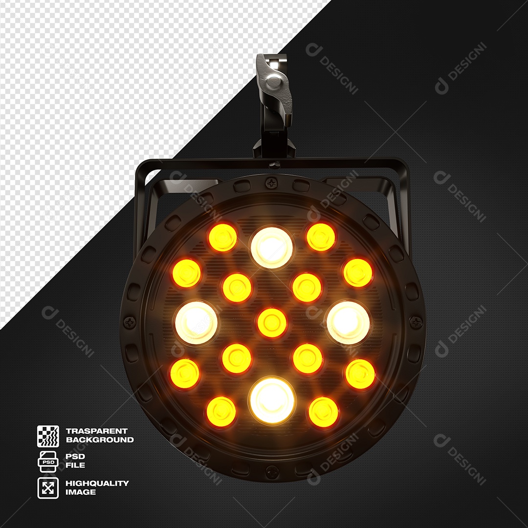 Holofote de Led Elemento 3D para Composição PSD