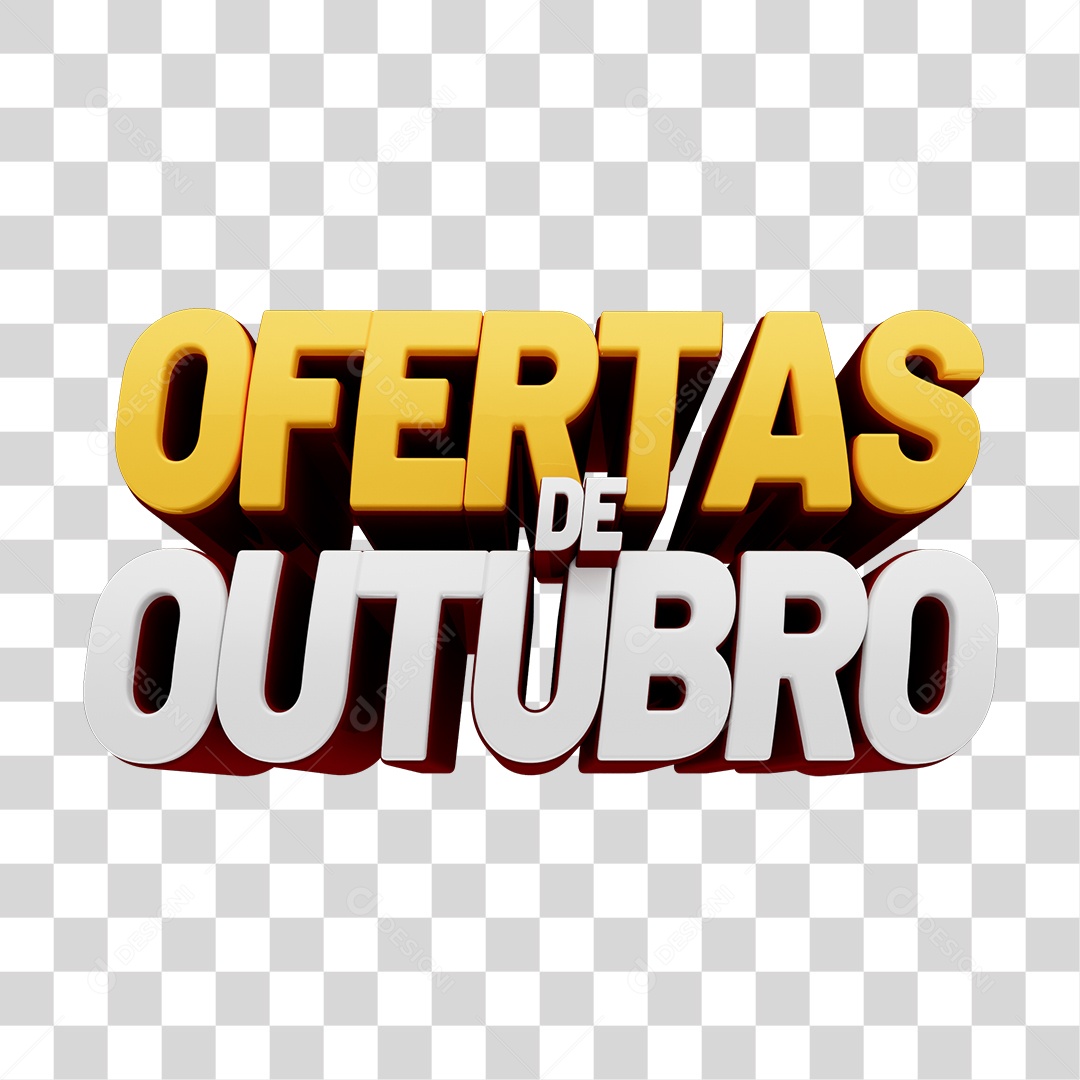 Ofertas De OutubroTexto 3D PNG Transparente