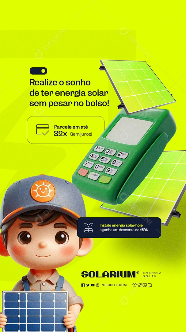 Story Energia Solar Realize o Sonho Social Media PSD Editável
