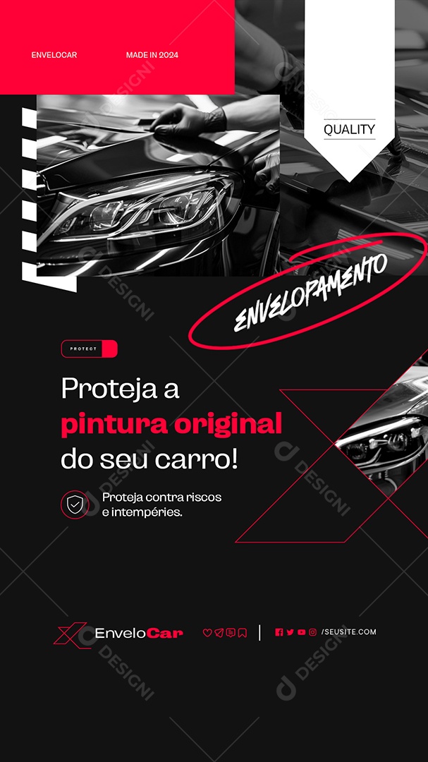 Story Envelopamento de Carros Proteja a Pintura Original do Seu Carro Social Media PSD Editável
