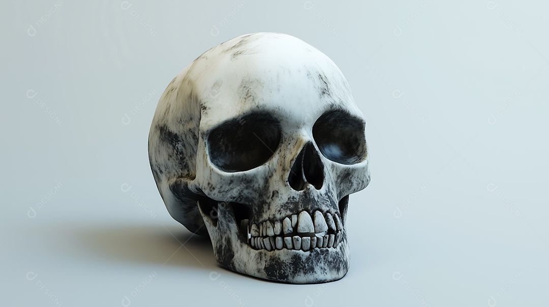 Cabeça de caveira sobre fundo branco