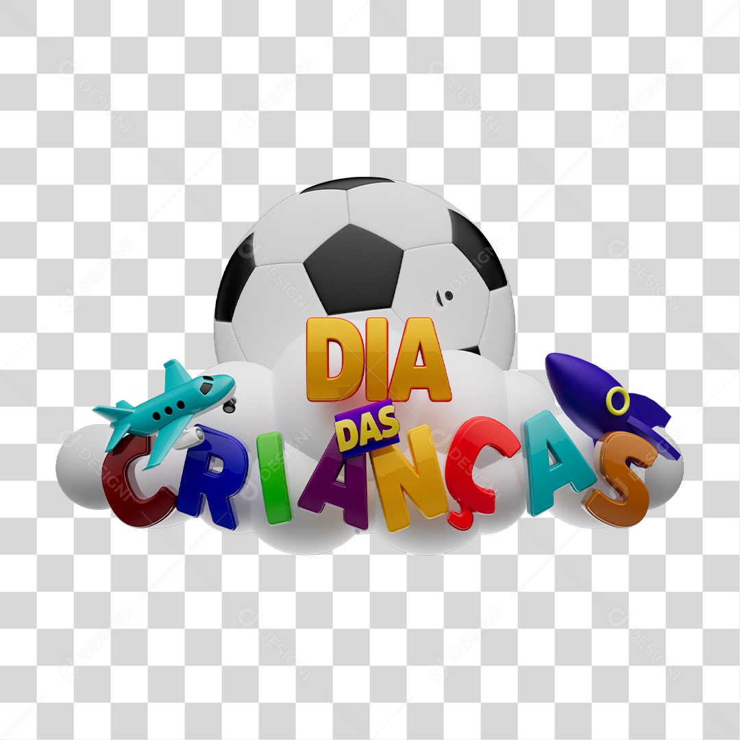 Dia das Crianças Selo 3D Para Composição PNG Transparente