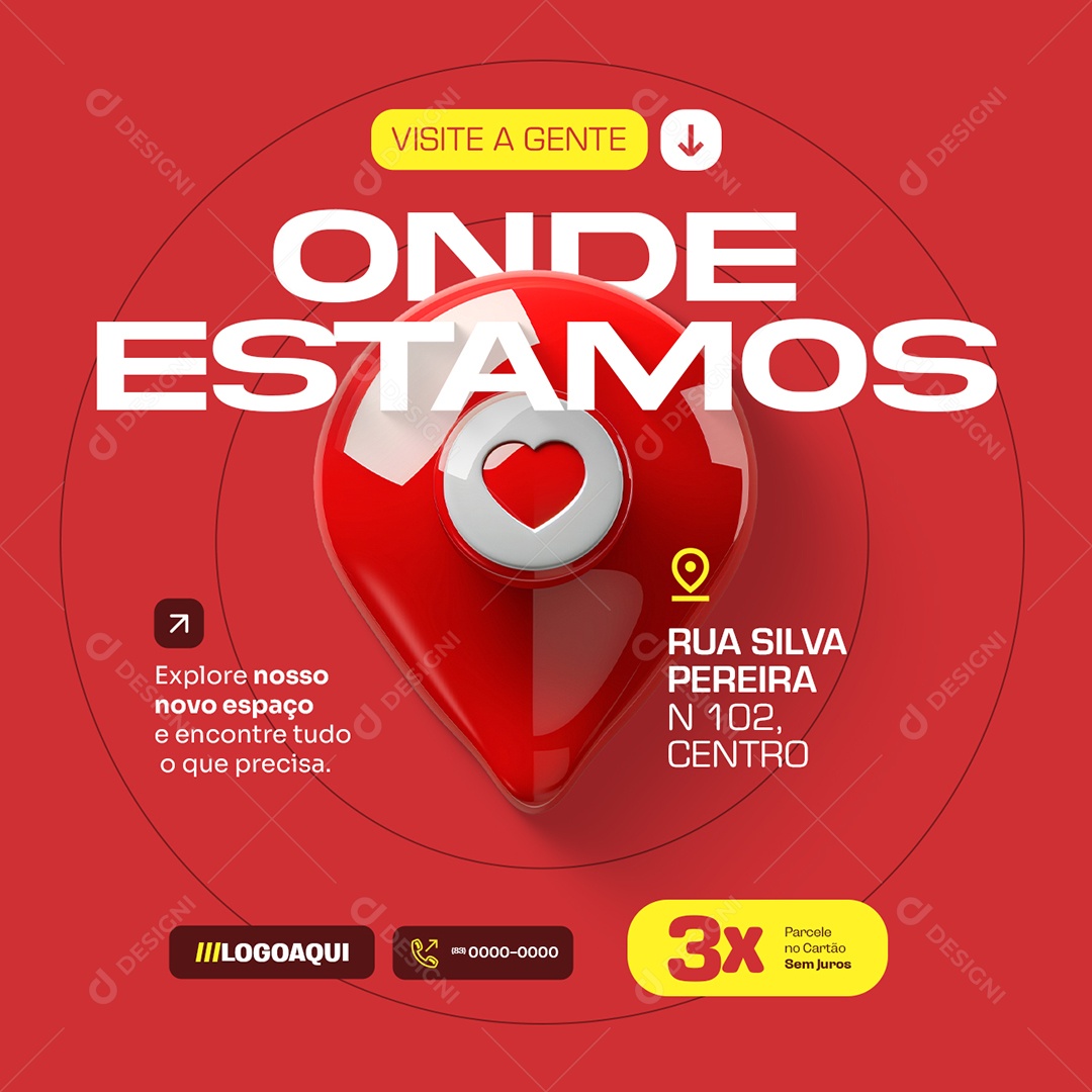 Localização Farmácia Onde Estamos Visite a Gente Social Media PSD Editável