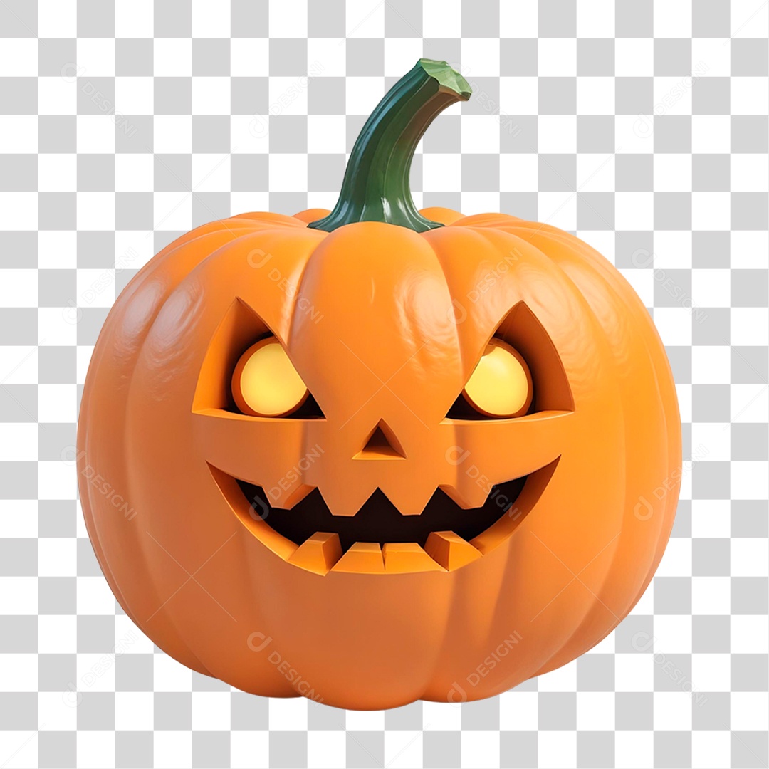 Elementos 3D Abóbora de Halloween PNG Transparente