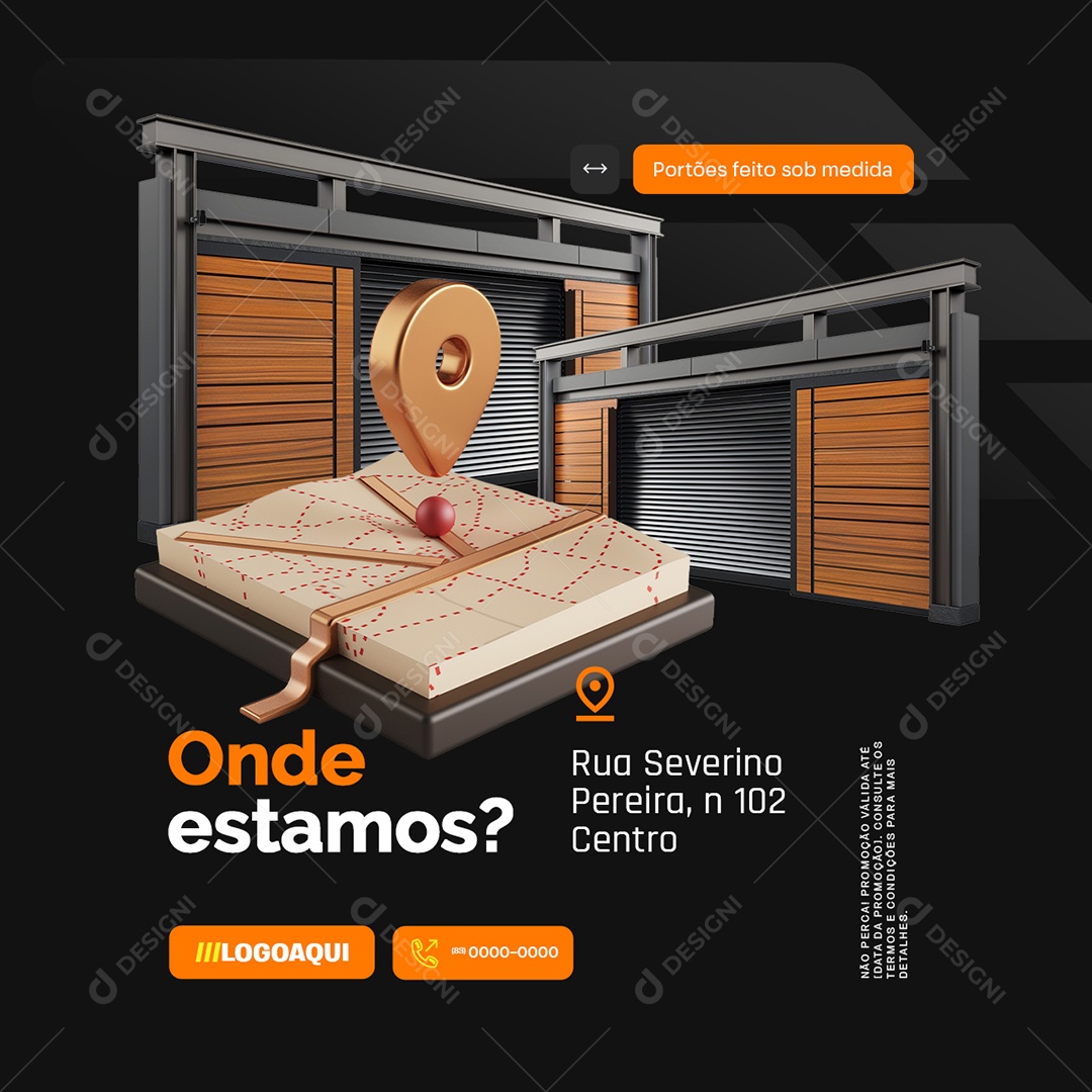 Localização Serralheria Portões Feito Sob Medida Onde Estamos Social Media PSD Editável