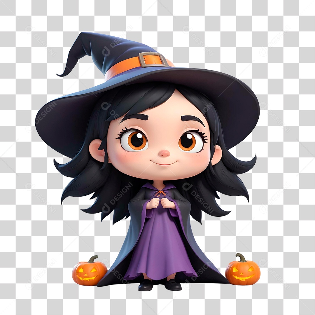 Elementos 3D Bruxa PNG Transparente