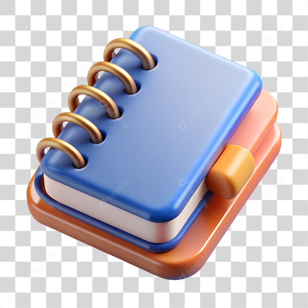 Elemento 3D Caderno PNG Transparente