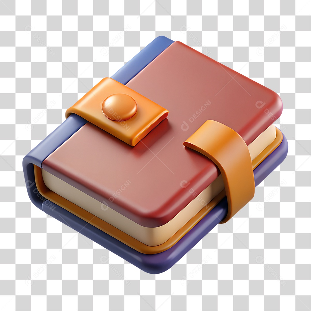 Elemento 3D Diário PNG Transparente