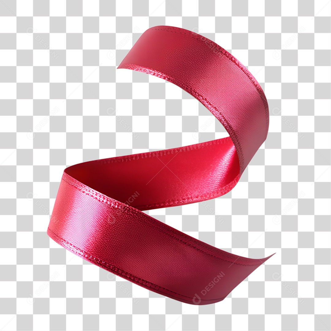 Fita De Cetim Vermelha Elemento 3D Para Composição PNG
