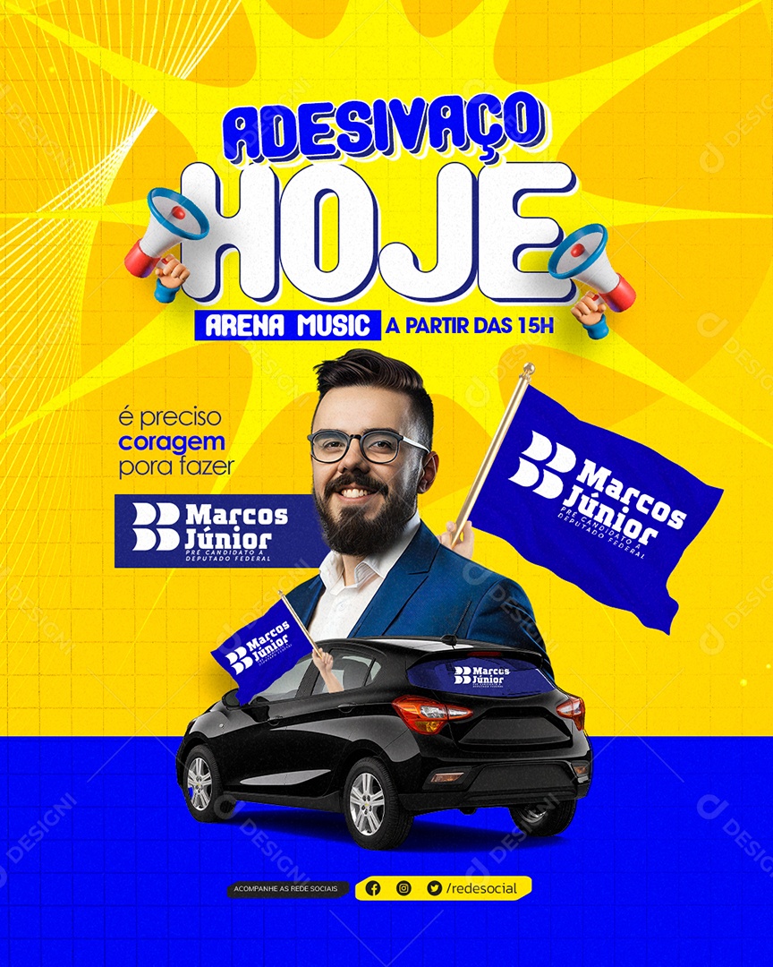 Política Adesivaço Hoje Social Media PSD Editável