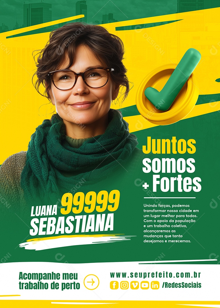 Flyer Política Vereadora Luana Sebastiana Social Media PSD Editável