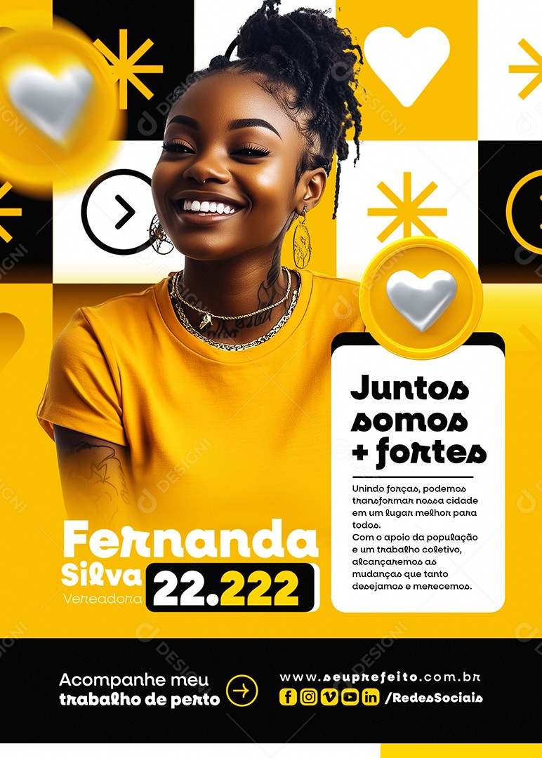 Flyer Política Vereadora Fernanda Silva Social Media PSD Editável