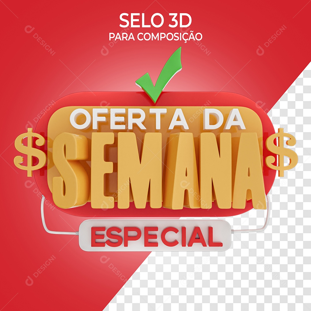 Ofertas da Semana Selo 3D para Composição PSD