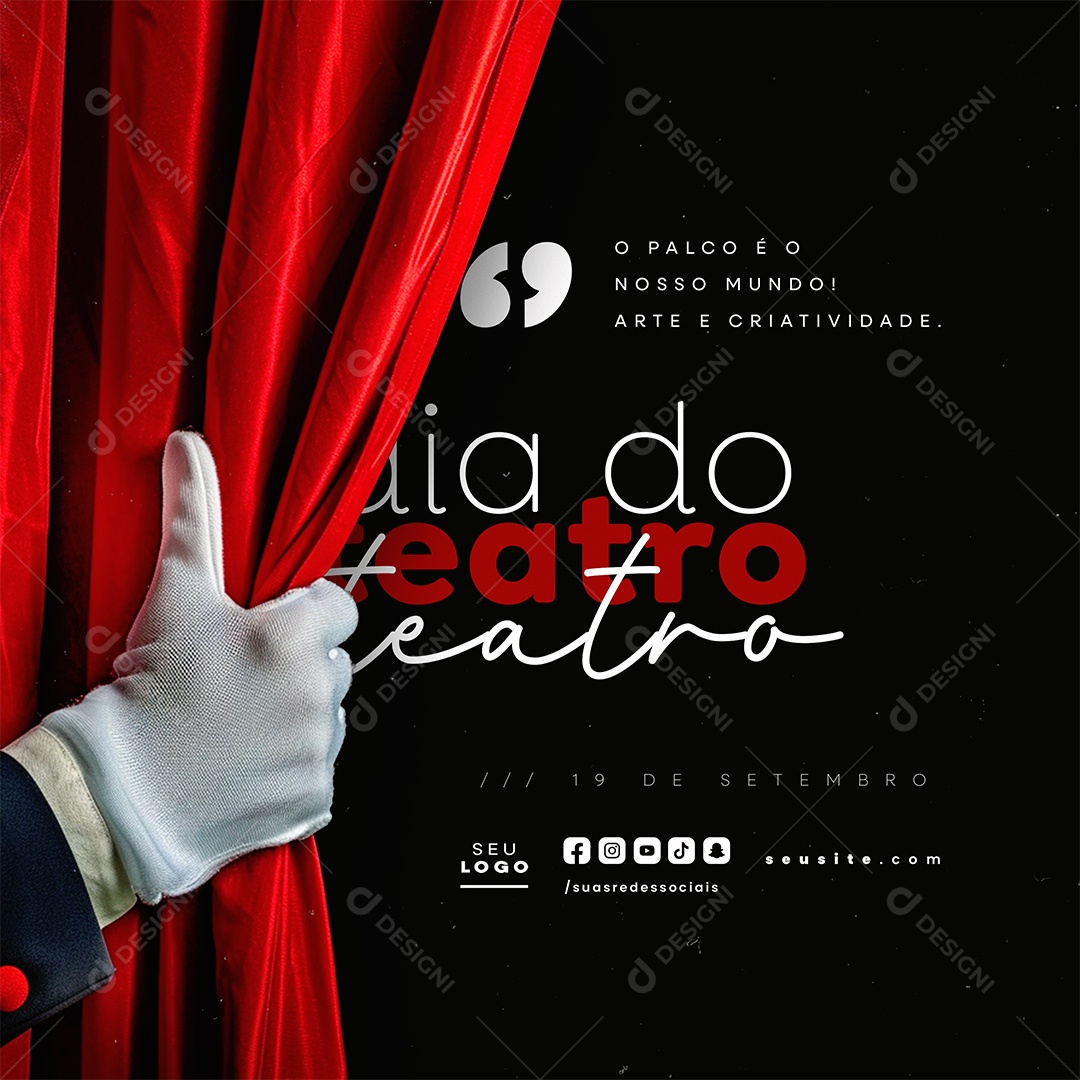 Social Media Dia do Teatro 19 de Setembro PSD Editável