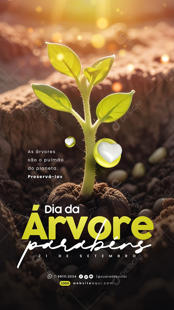 Story Dia da Árvore 21 de Setembro Parabéns Social Media PSD Editável