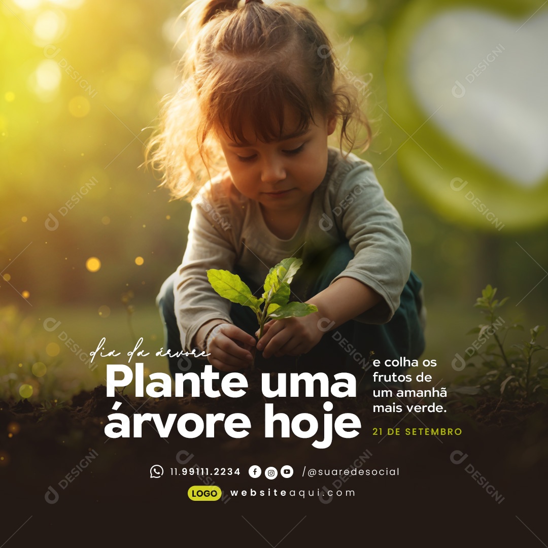 Dia da Árvore 21 de Setembro Plante Hoje e Colha os Frutos de um Amanhã mais Verde Social Media PSD Editável