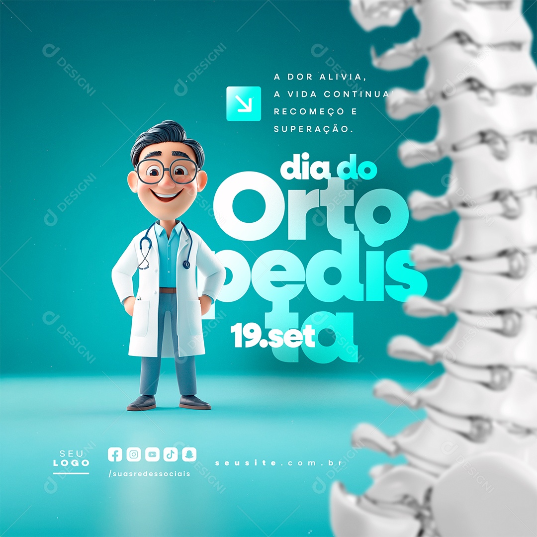 Social Media Dia do Ortopedista 19 de Setembro PSD Editável