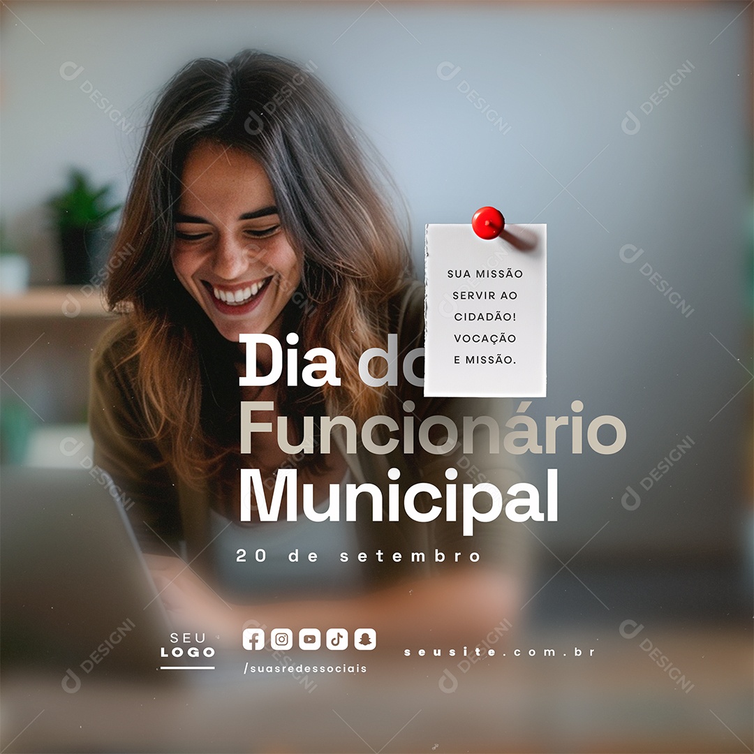 Social Media Dia Do Funcionário Municipal 20 de Setembro PSD Editável